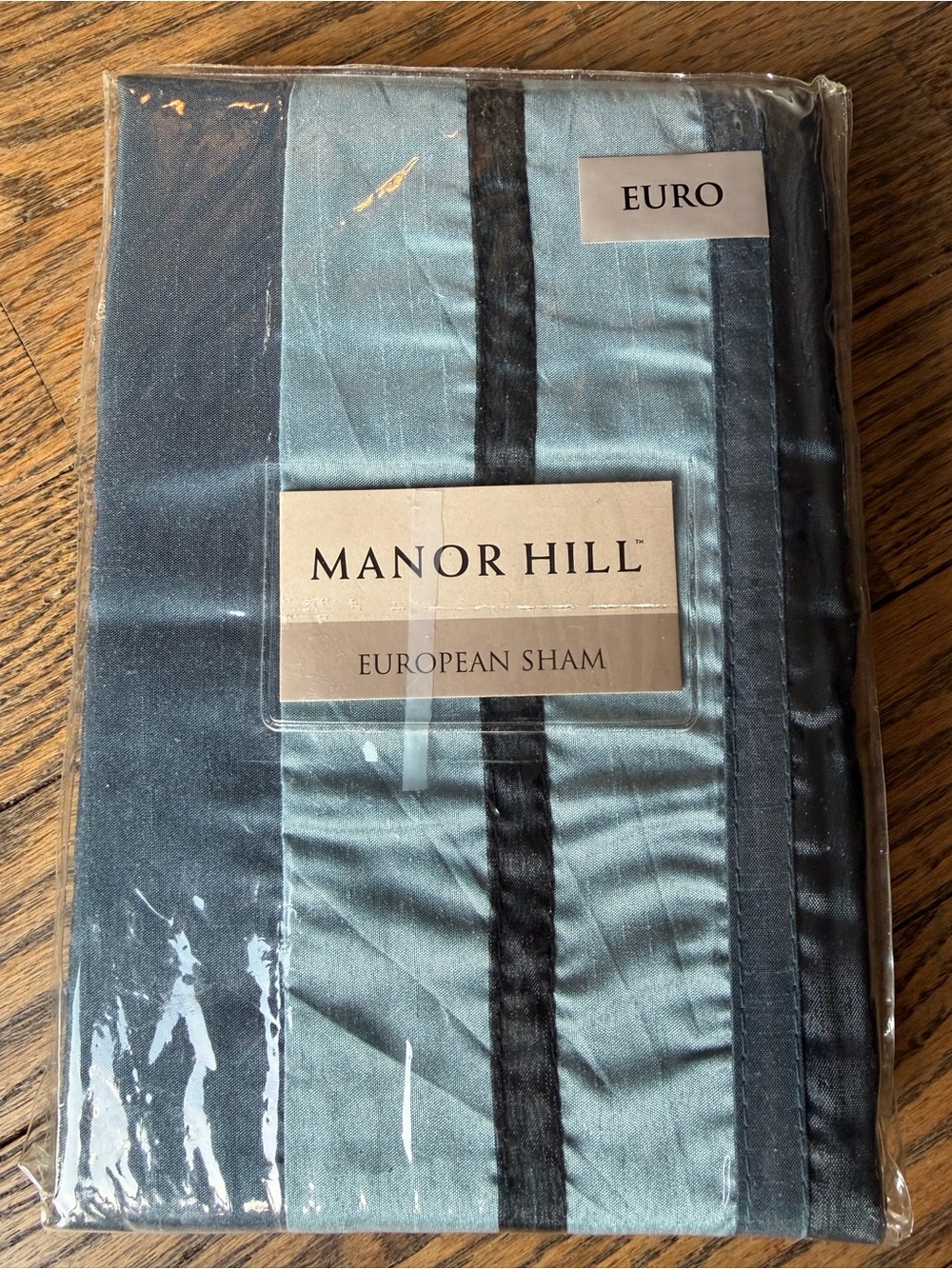 Euro European Sham in Teal and Dark Gray